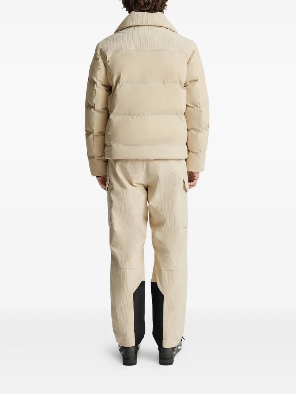 Carlo corduroy-panel quilted ski jacket