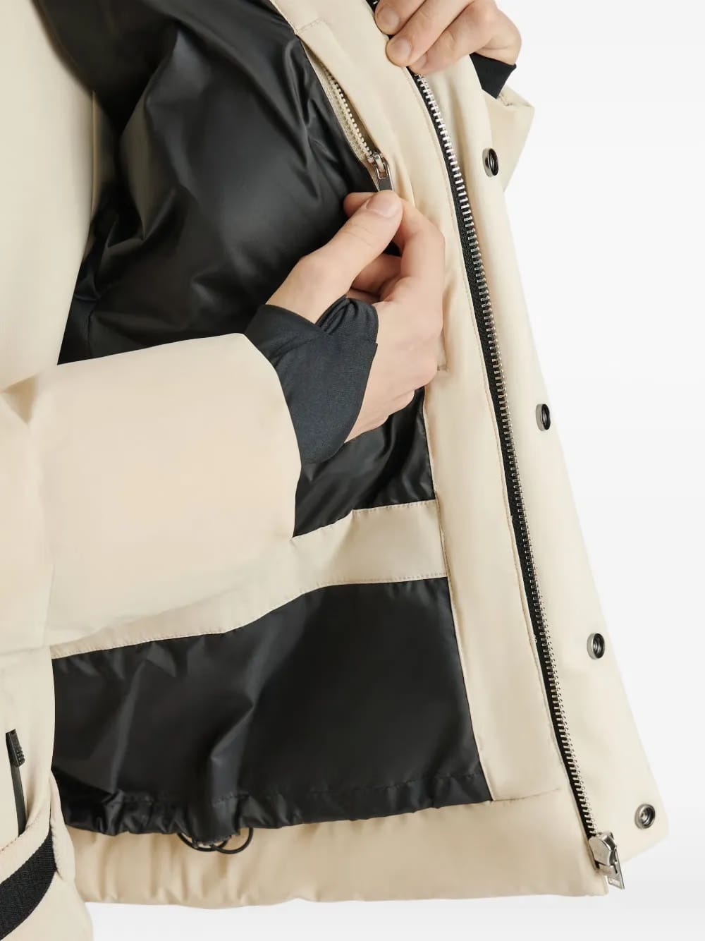 Carlo corduroy-panel quilted ski jacket