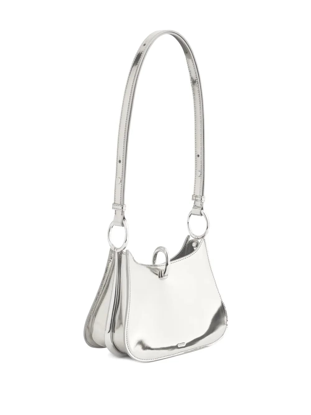 ring-detail leather shoulder bag