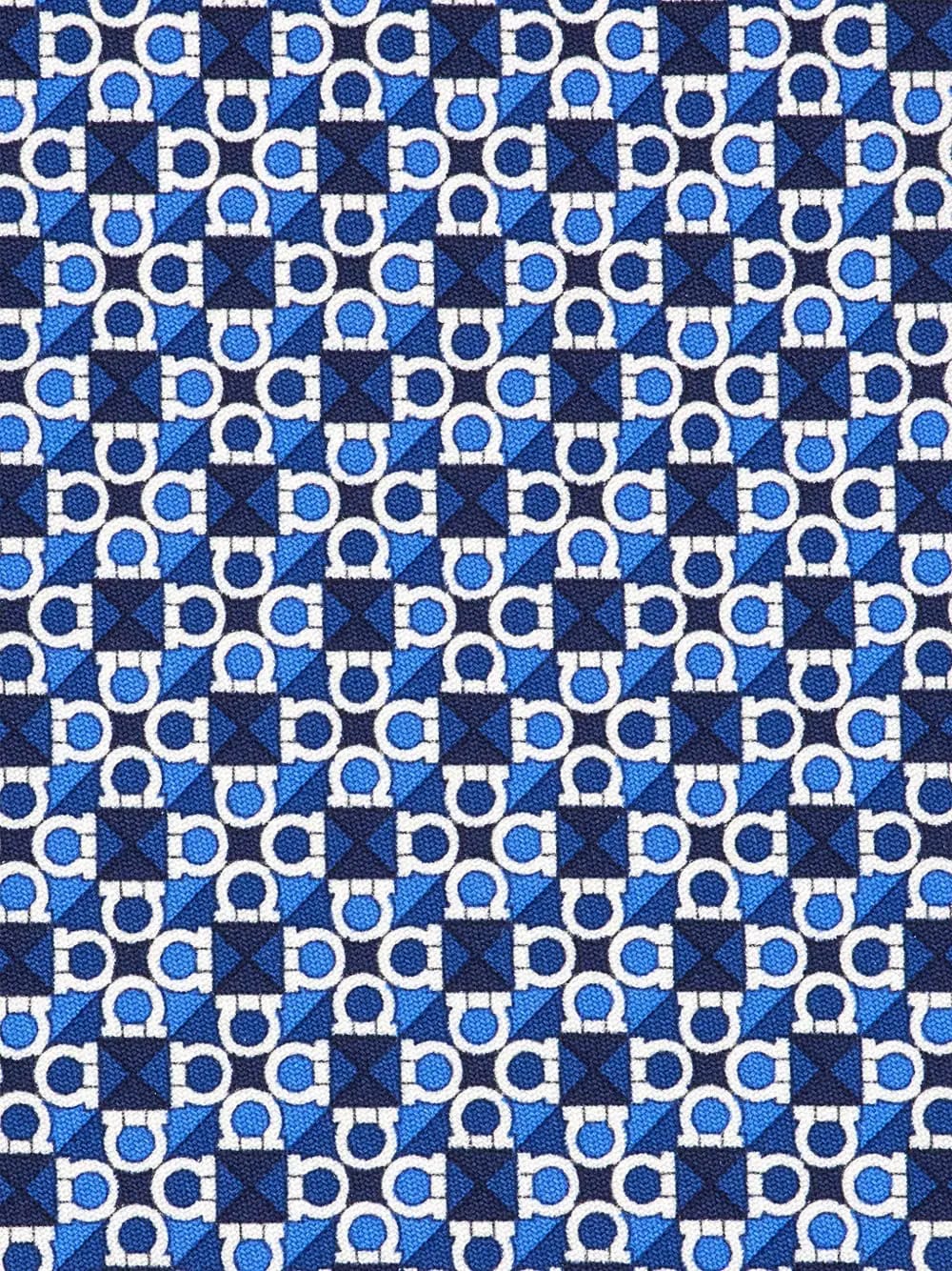 gancini square print silk tie