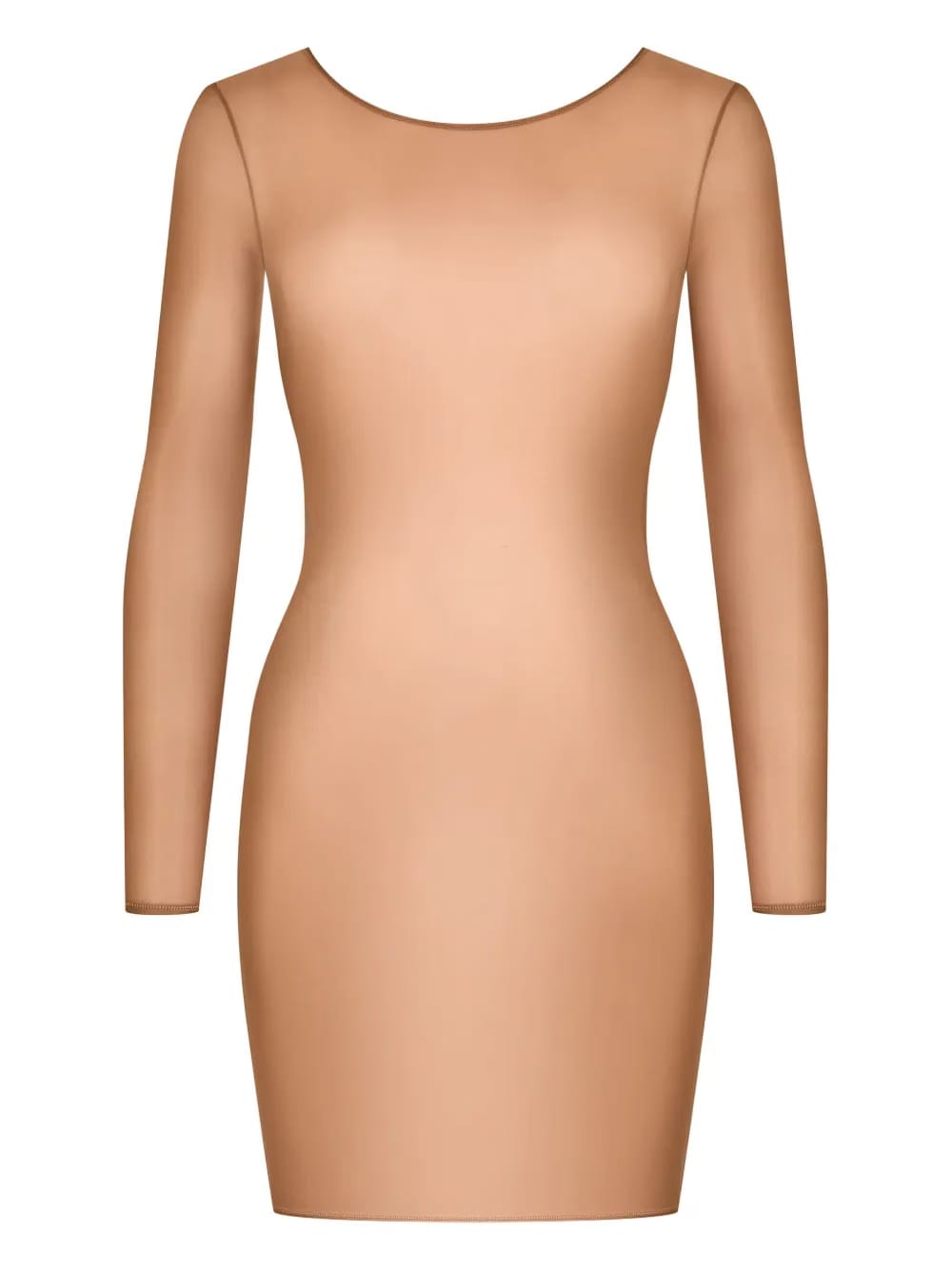 open-back long-sleeve mini dress