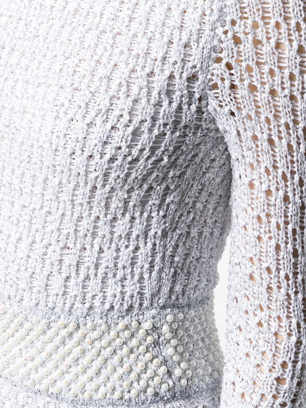 pearl and sequin embellished knitted dress