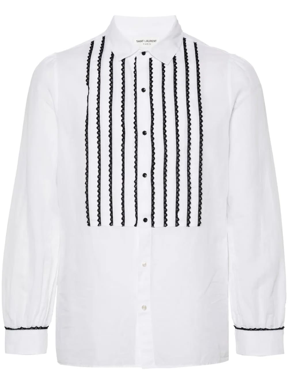 contrasting lace-detail shirt