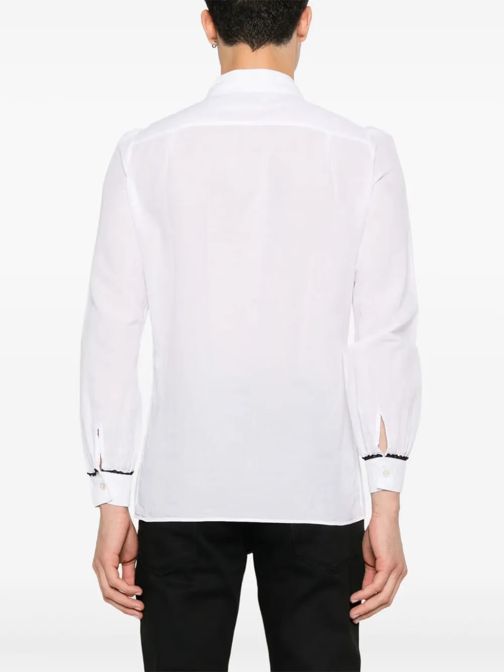 contrasting lace-detail shirt