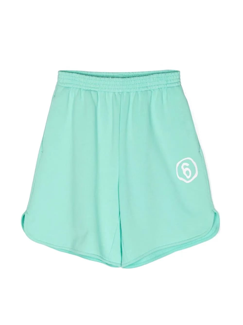 number-print cotton shorts