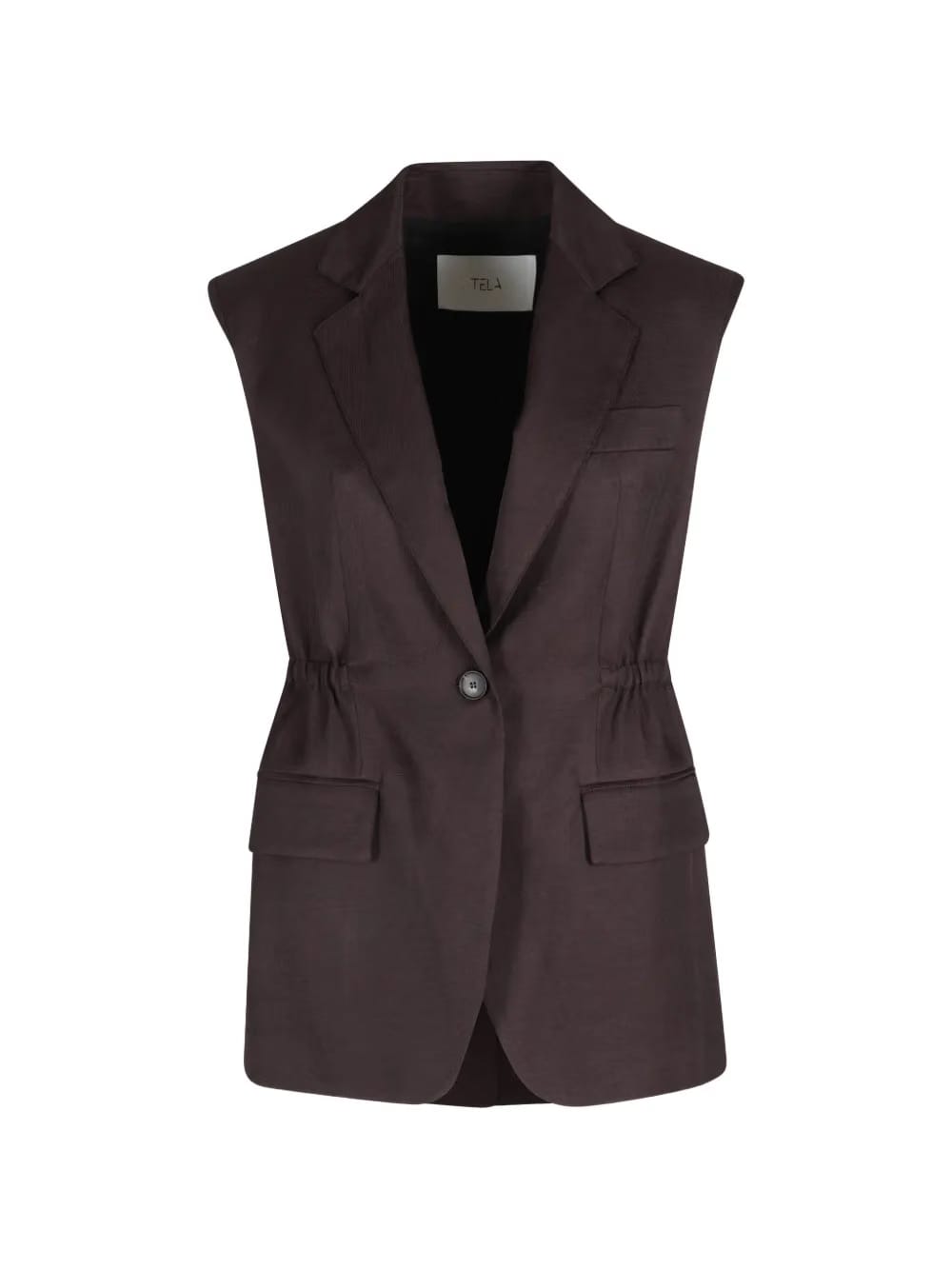 buttoned drawstring waistcoat