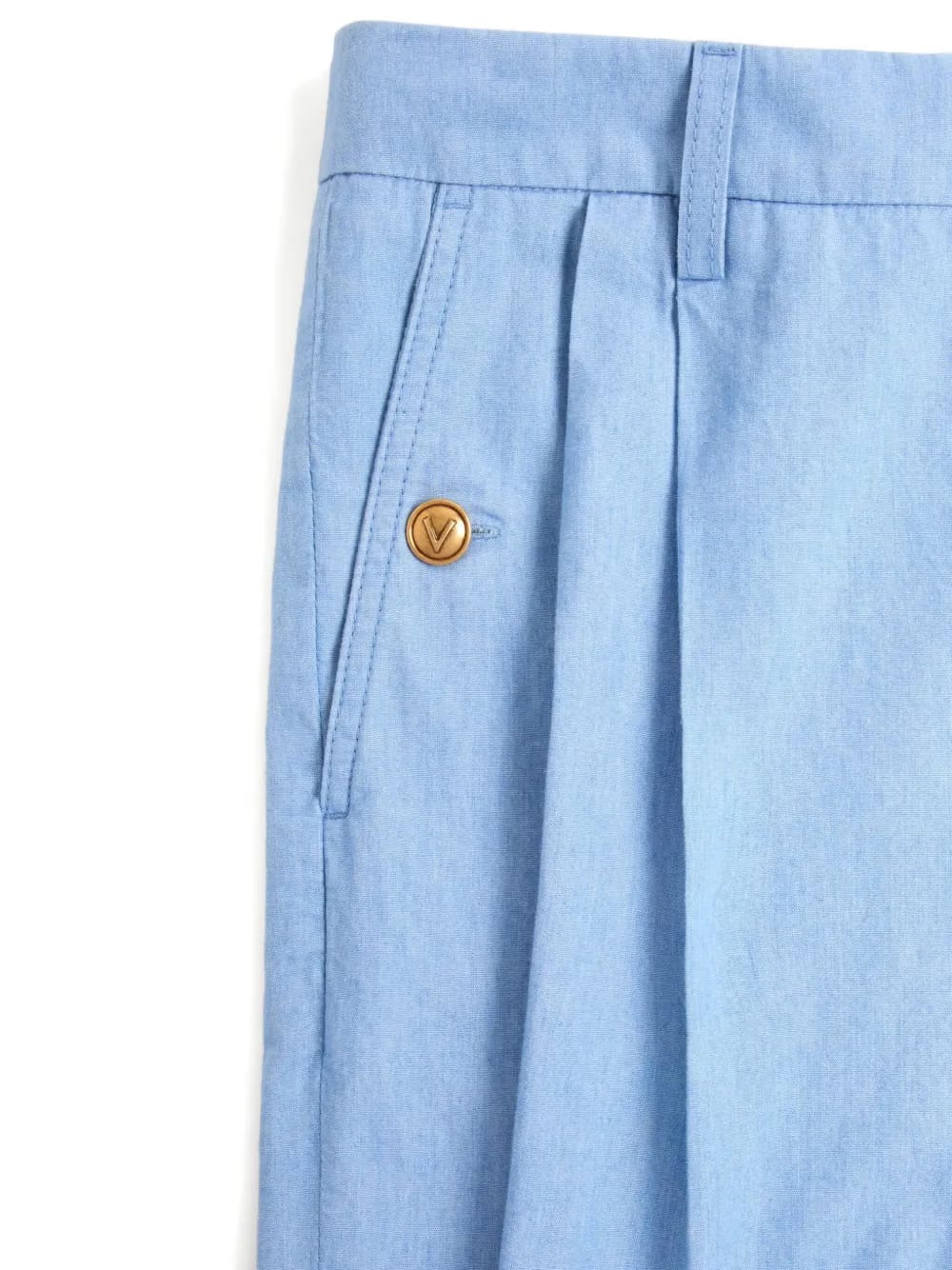 cuffed denim Bermuda shorts