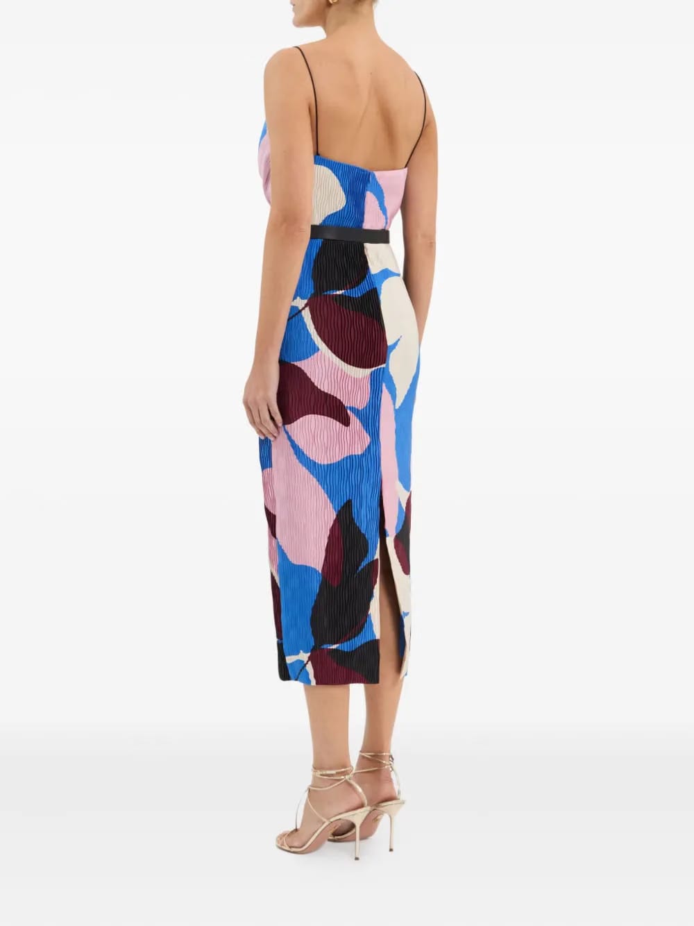 Mika pleated floral-print midi dress