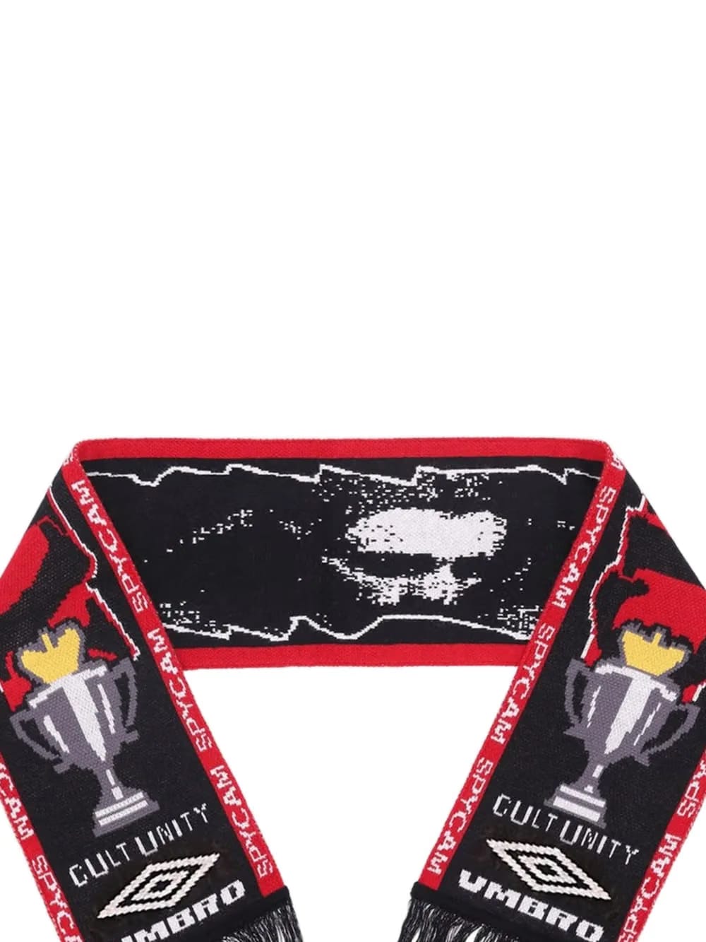 graphic-embroidered scarf