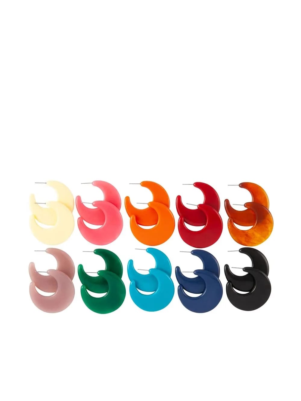 1970s ten-piece hoop earrings set
