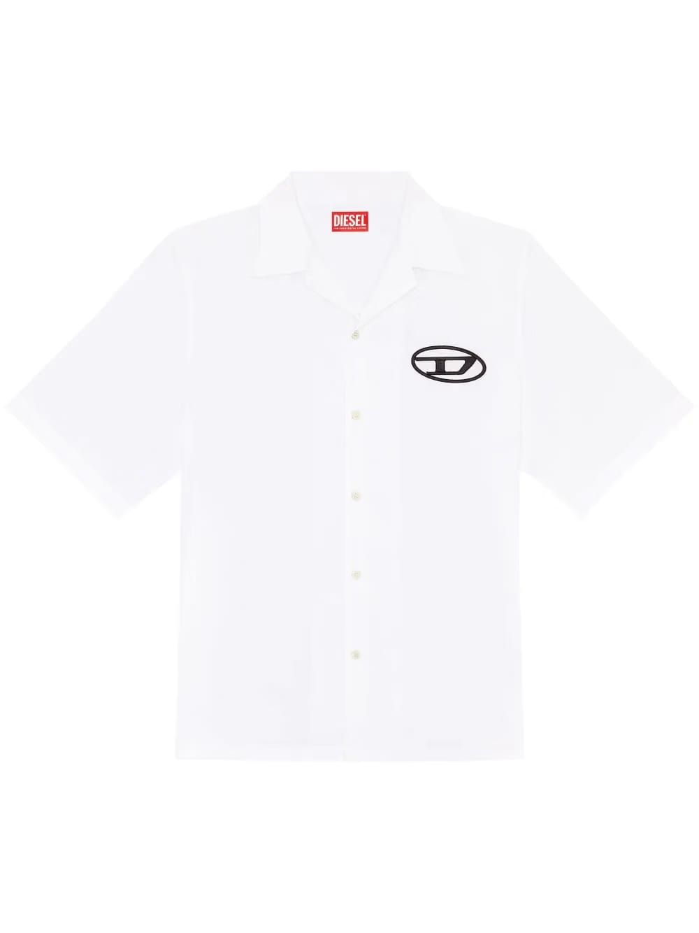 logo embroidered bowling shirt