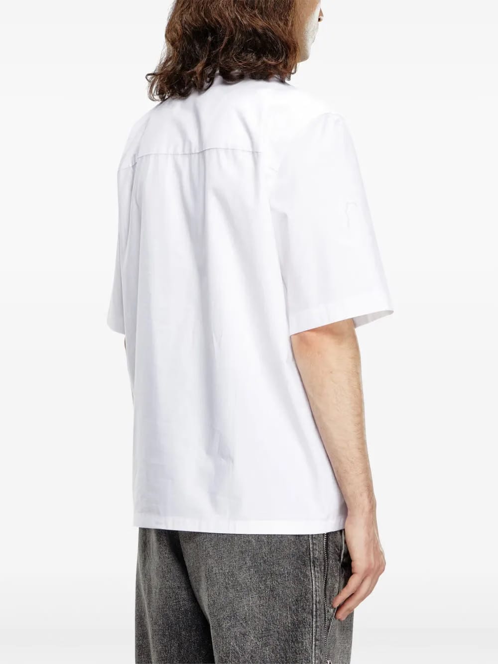 logo embroidered bowling shirt