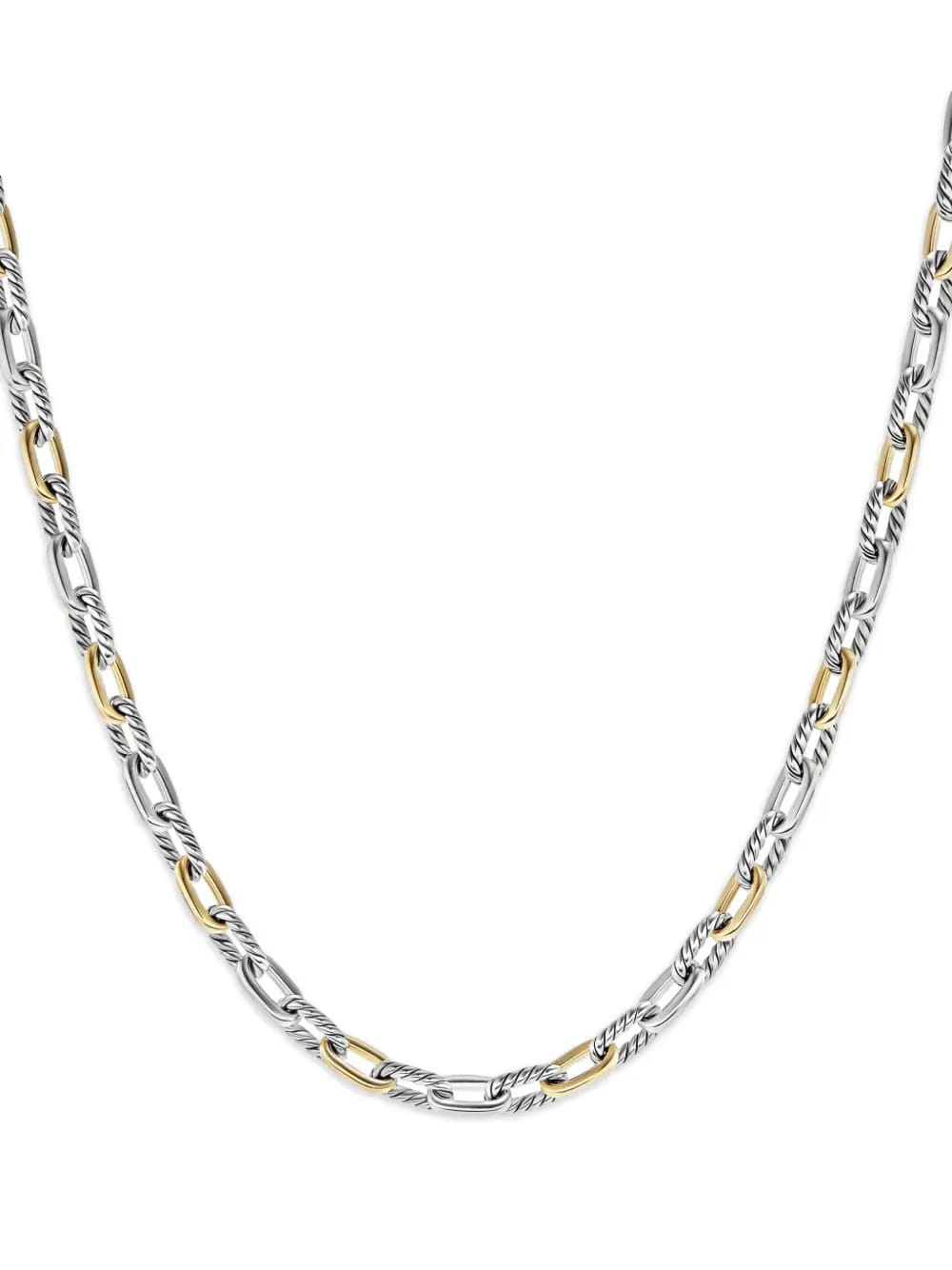18kt yellow gold and sterling silver DY Madison chain necklace (5.5mm)