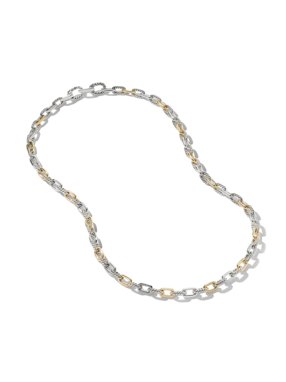 18kt yellow gold and sterling silver DY Madison chain necklace (5.5mm)