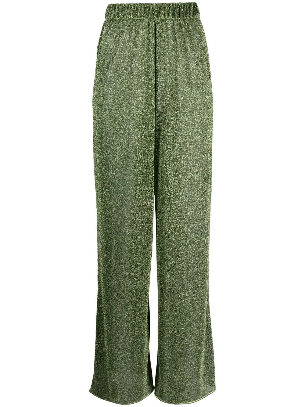 lurex-detail high-waisted trousers