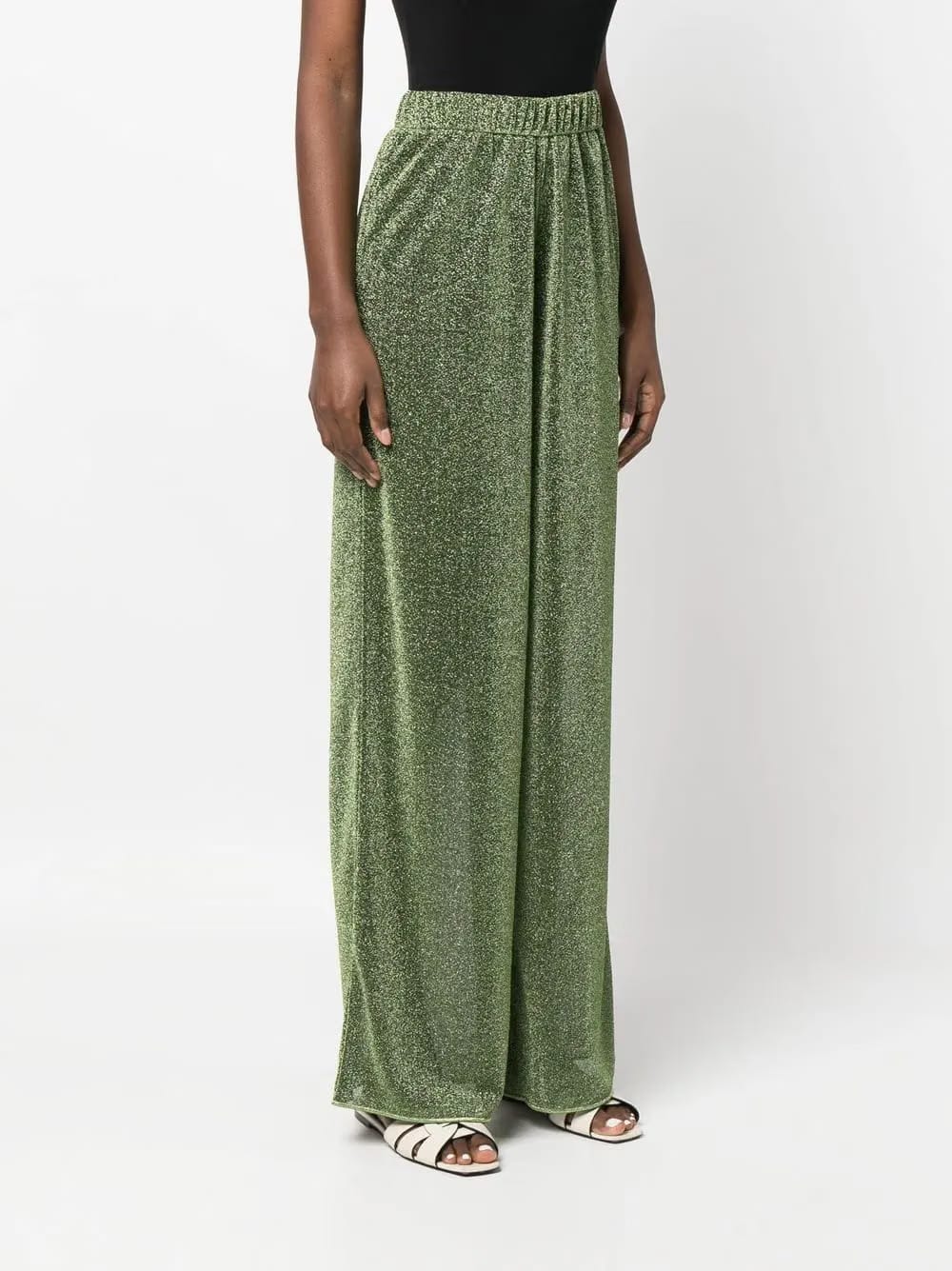 lurex-detail high-waisted trousers