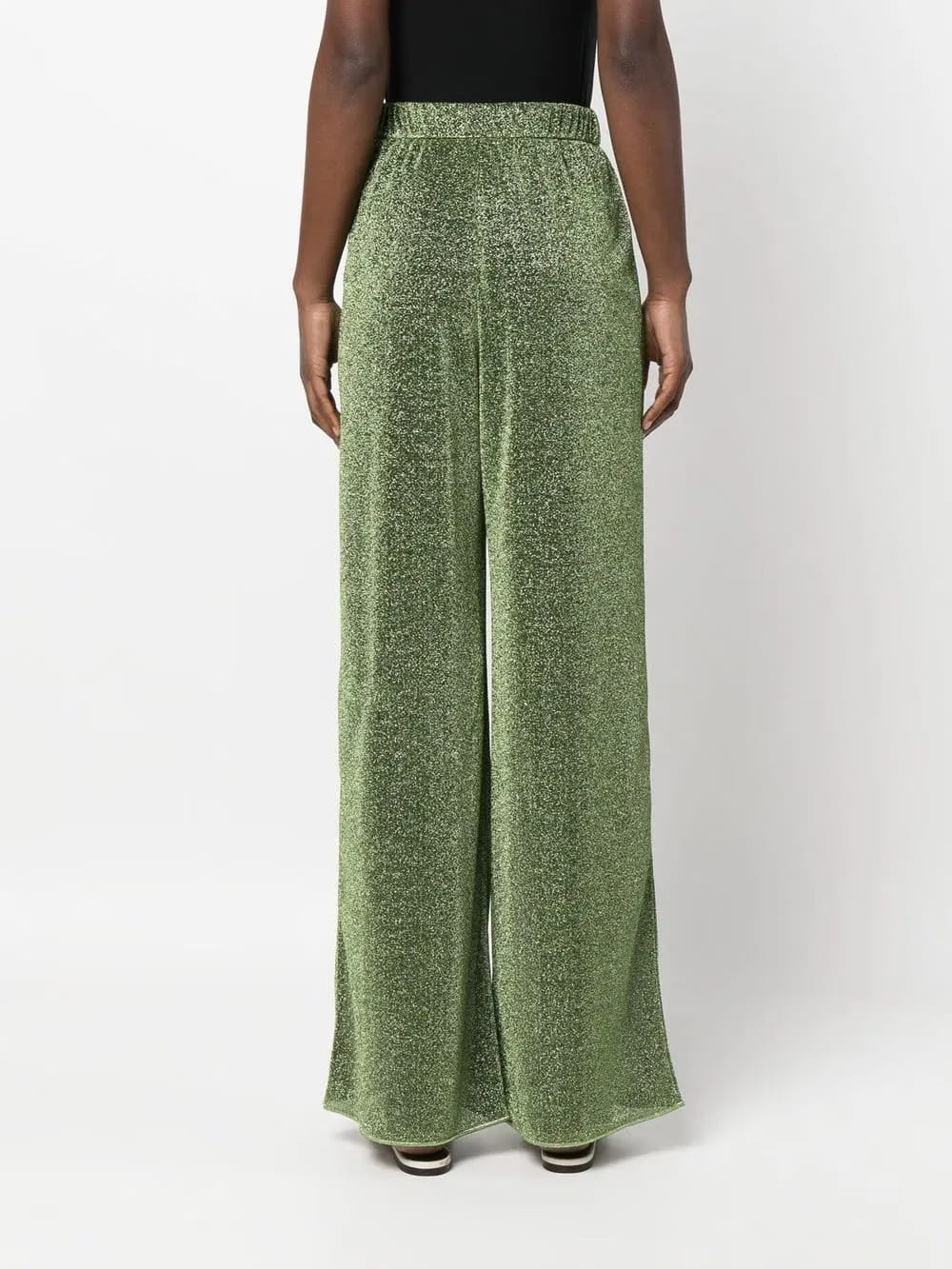 lurex-detail high-waisted trousers