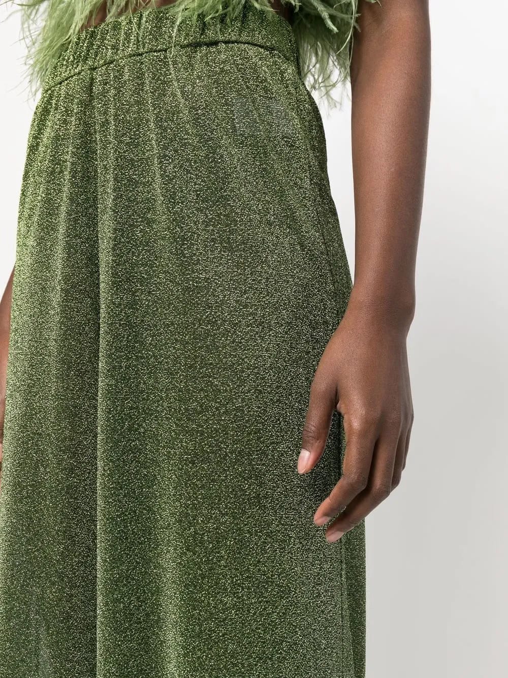 lurex-detail high-waisted trousers