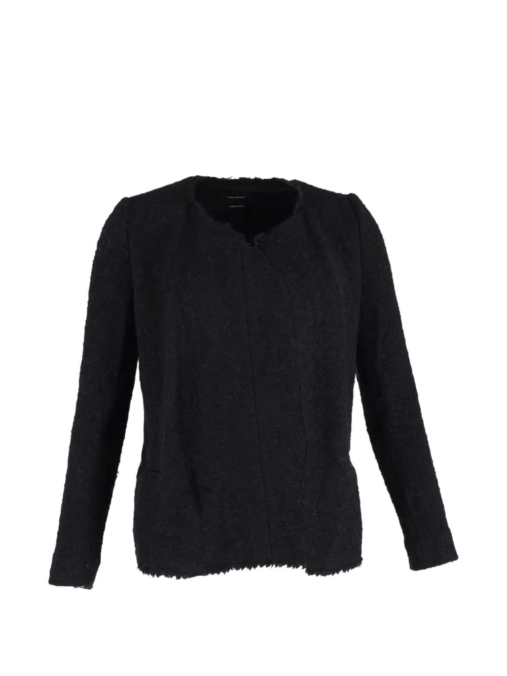 open-front wool jacket