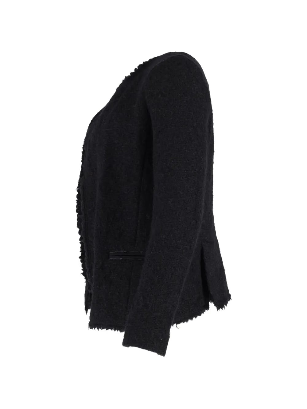 open-front wool jacket