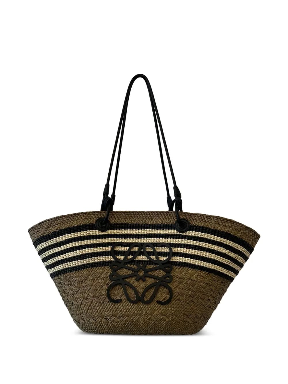 x Paula's Ibiza Anagram stripe-detail basket bag