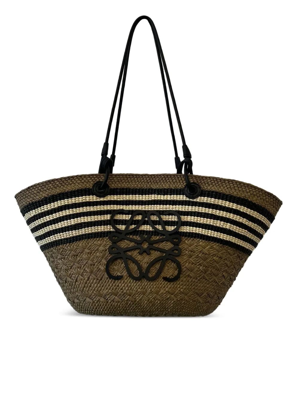 x Paula's Ibiza Anagram stripe-detail basket bag