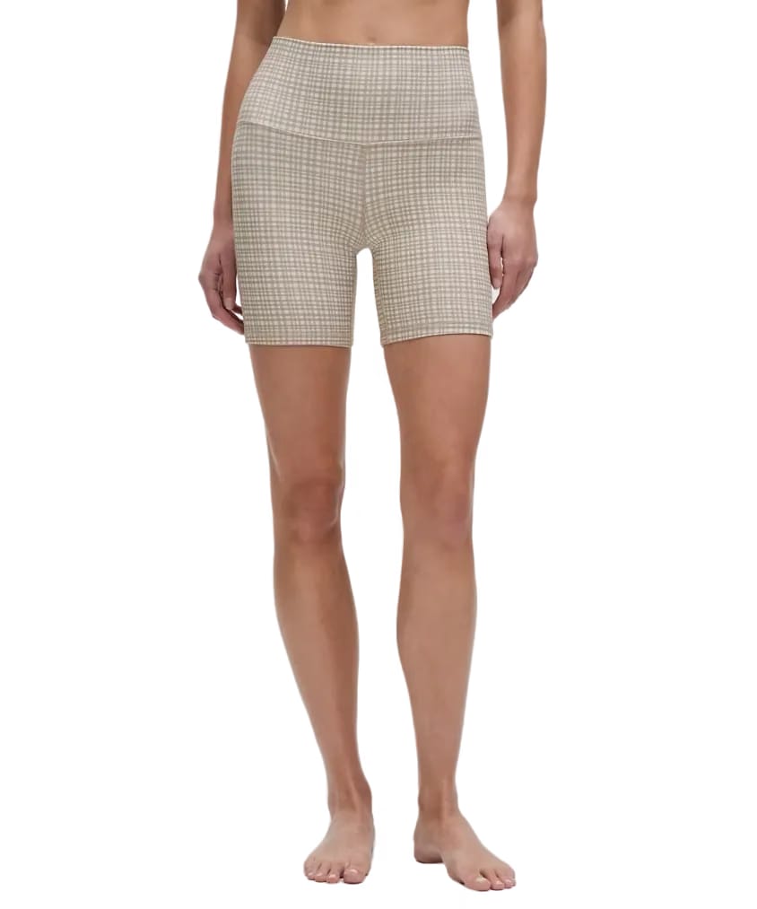 Lululemon Align High-Rise Shorts 6" Glow Grid Light Ivory Multi