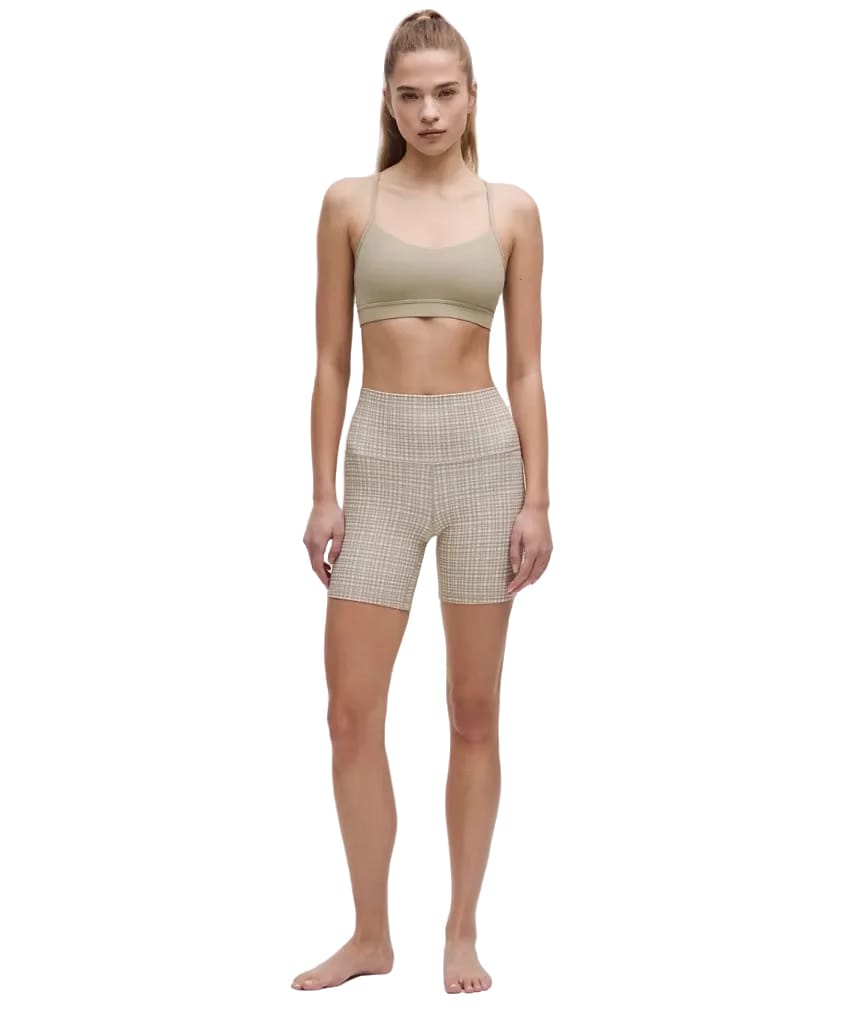 Lululemon Align High-Rise Shorts 6" Glow Grid Light Ivory Multi