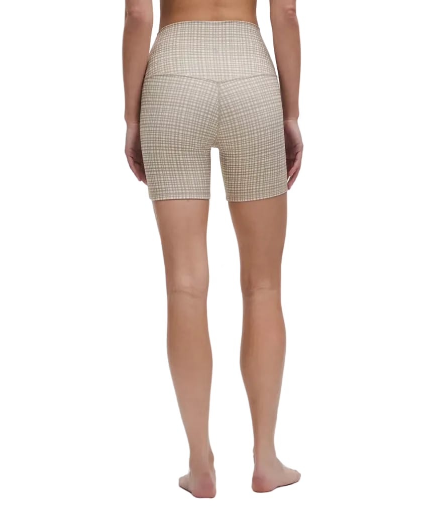 Lululemon Align High-Rise Shorts 6" Glow Grid Light Ivory Multi