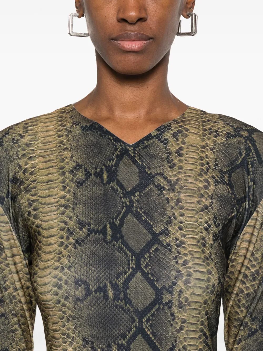 snake-print maxi dress