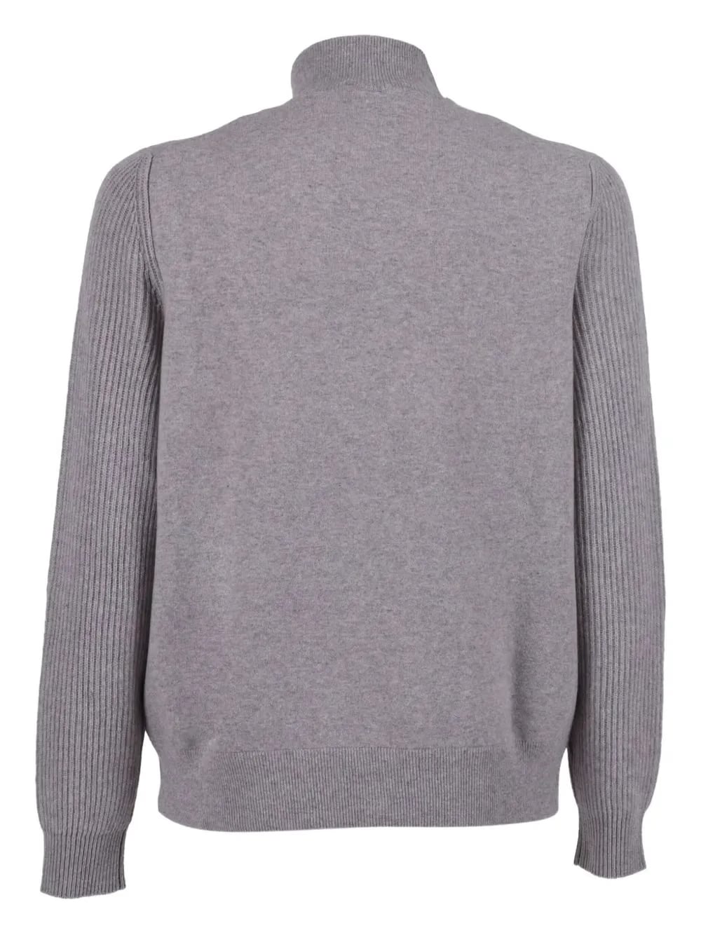 ribbed-panel wool cardigan
