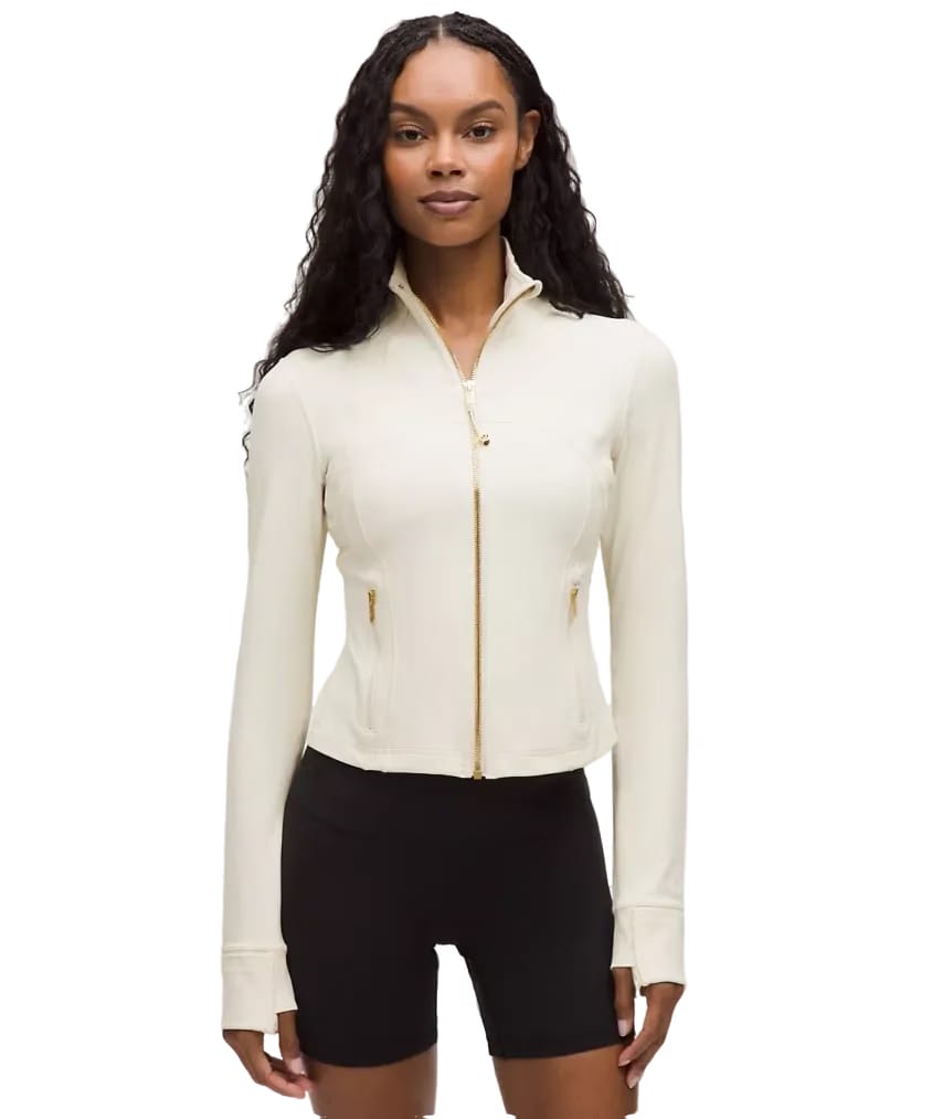 Lululemon Define Cropped Jacket Nulu Light Ivory/Gold