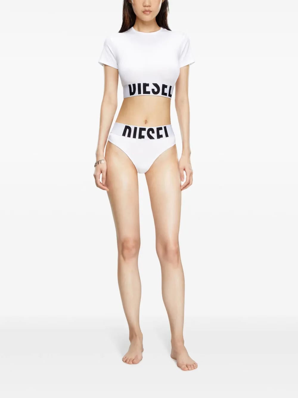 logo-underband crew-neck crop top