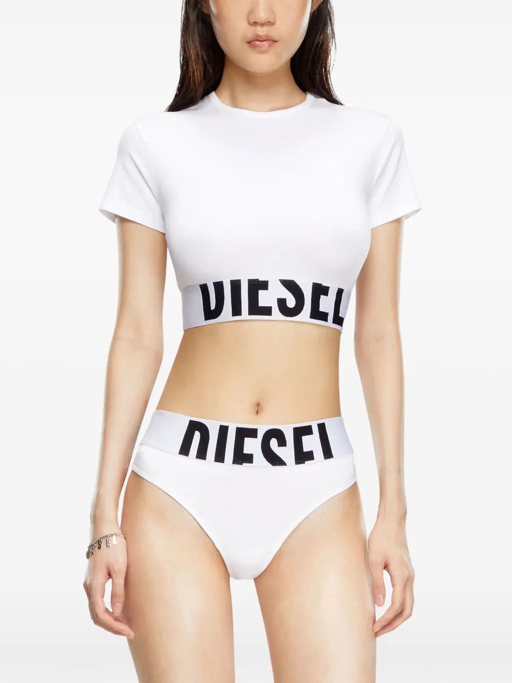 logo-underband crew-neck crop top