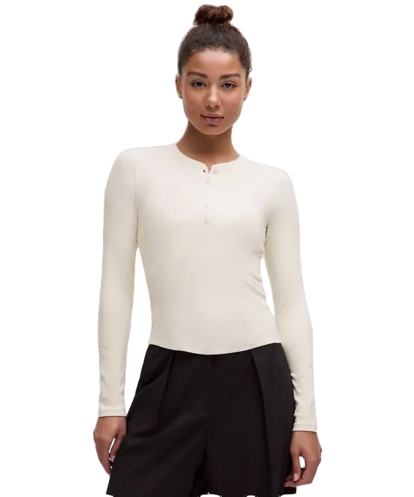 Lululemon Hold Tight Long-Sleeve Henley Light Ivory