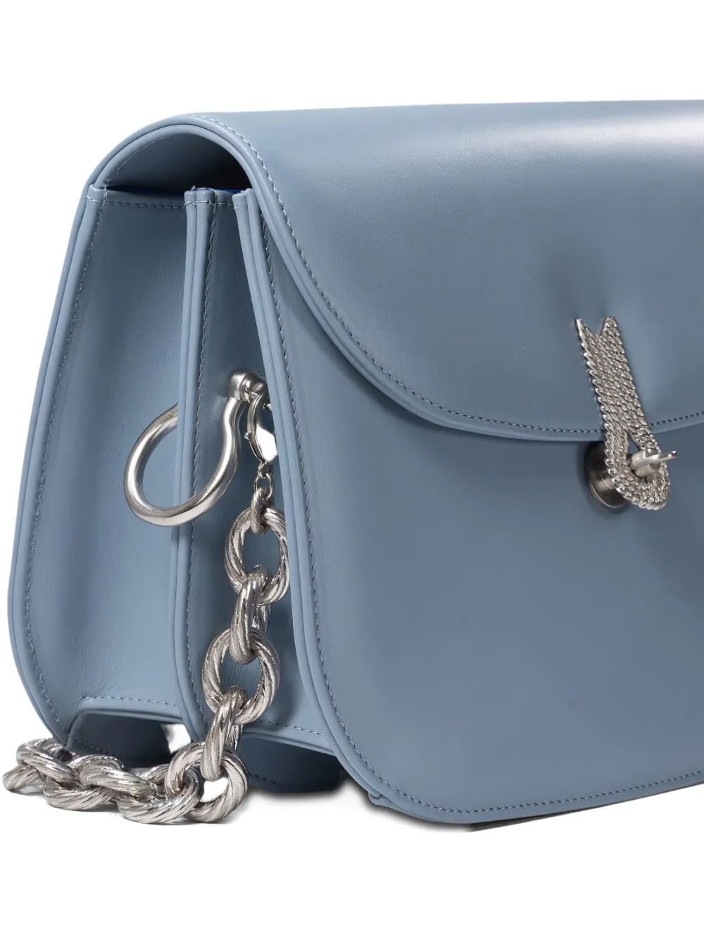 small crystal-embellished flap shoulder bag
