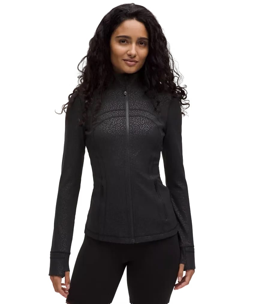 Lululemon Define Jacket Nulu Leopard Daisy Emboss Black