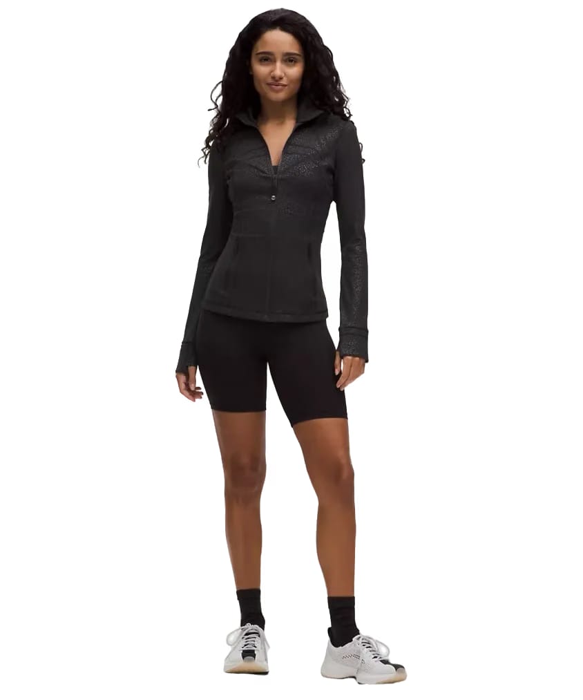 Lululemon Define Jacket Nulu Leopard Daisy Emboss Black
