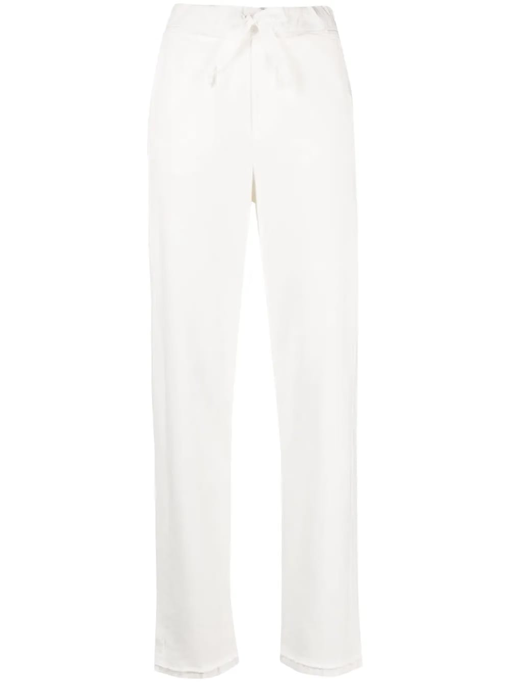 high-waisted tie-fastening trousers