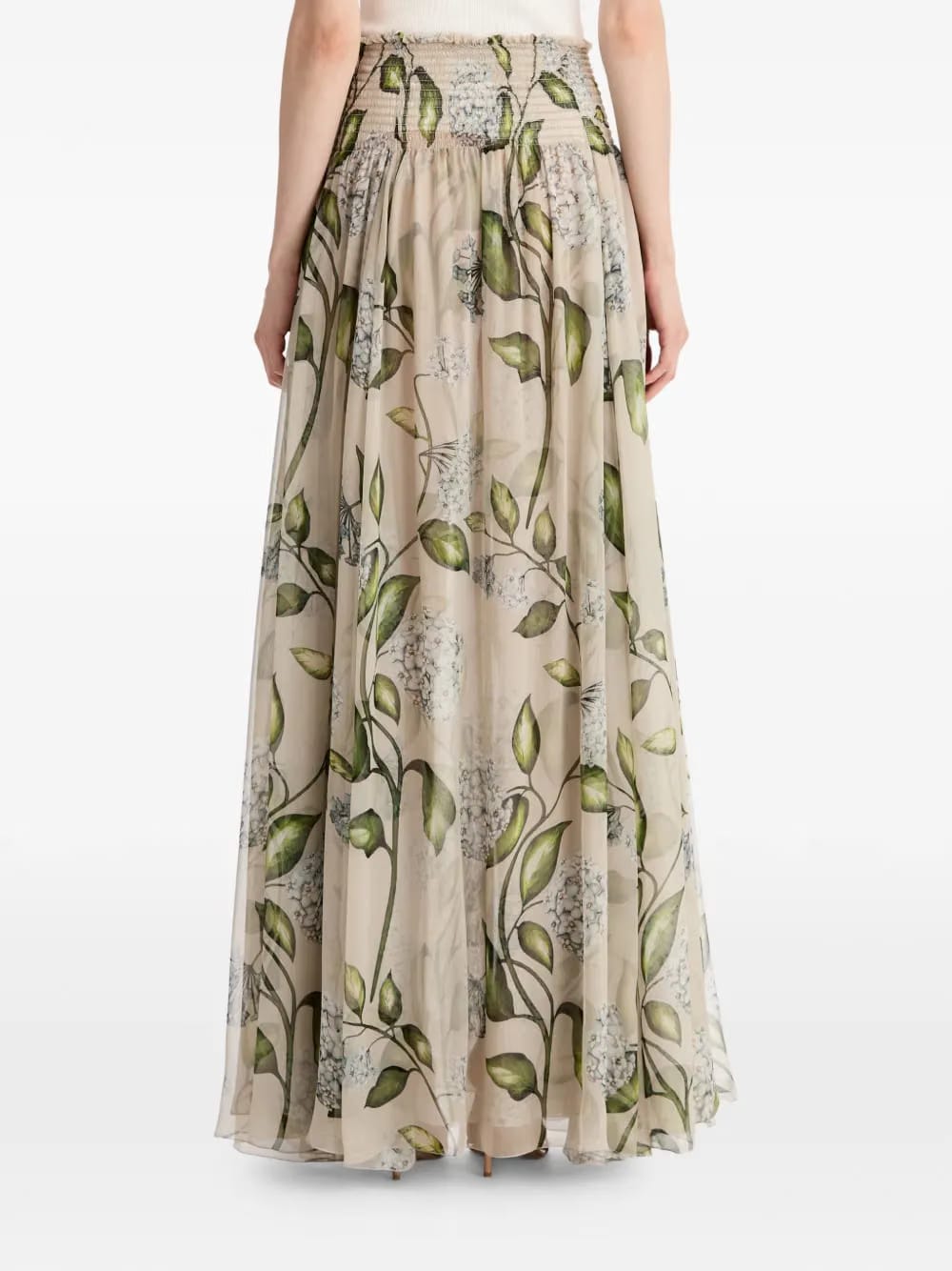floral chiffon maxi A-line skirt