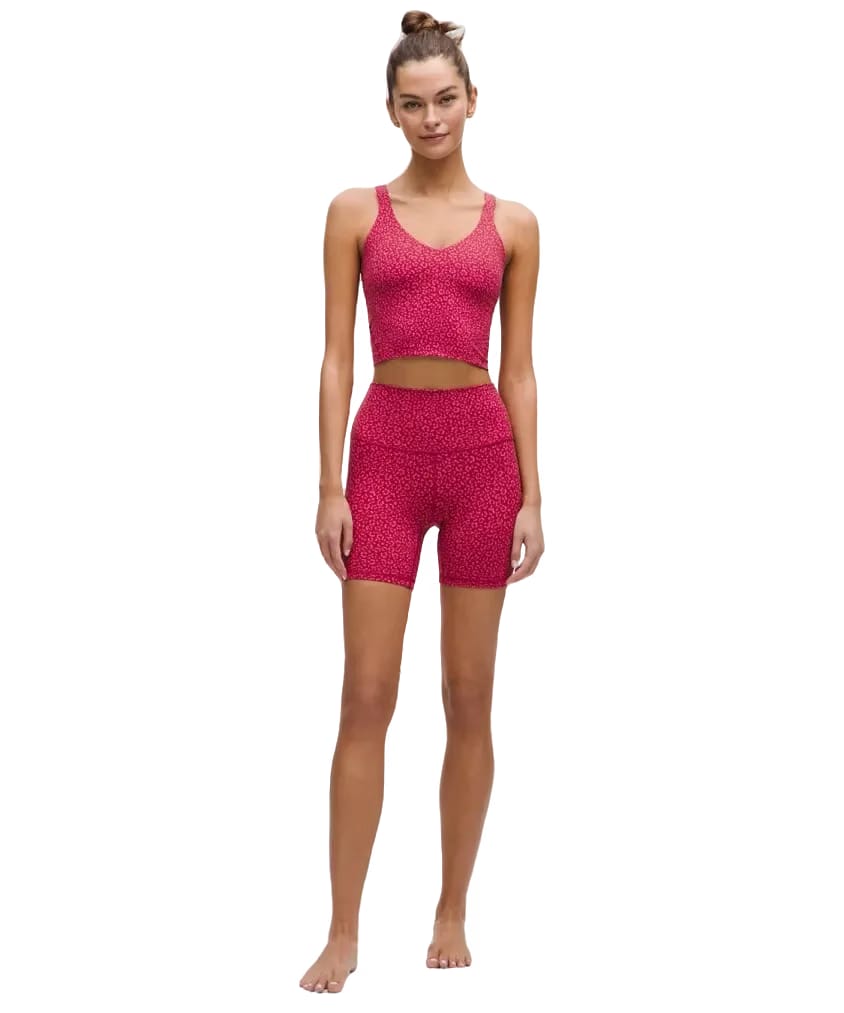 Lululemon Align High-Rise Shorts 6" Leopard Daisy Desert Red Magenta Smoke