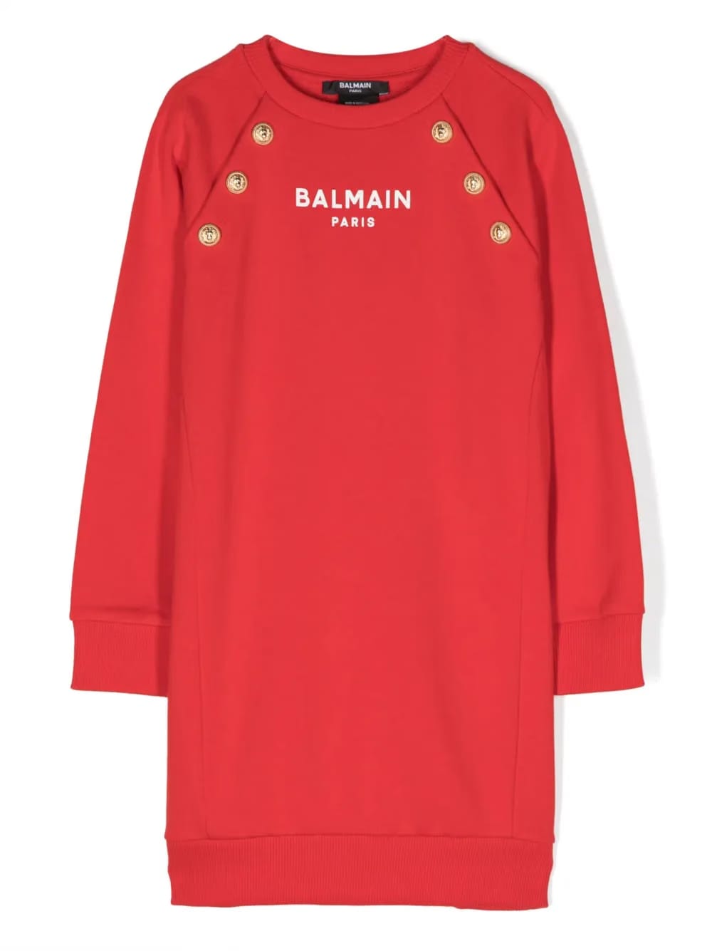 button-embellished sweatshirt dress