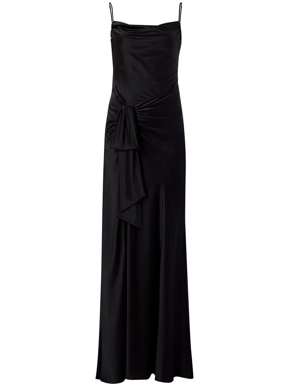 side slit silk dress