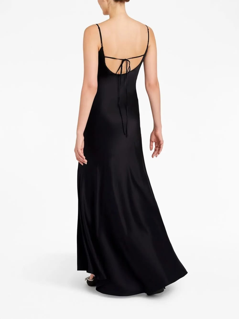 side slit silk dress