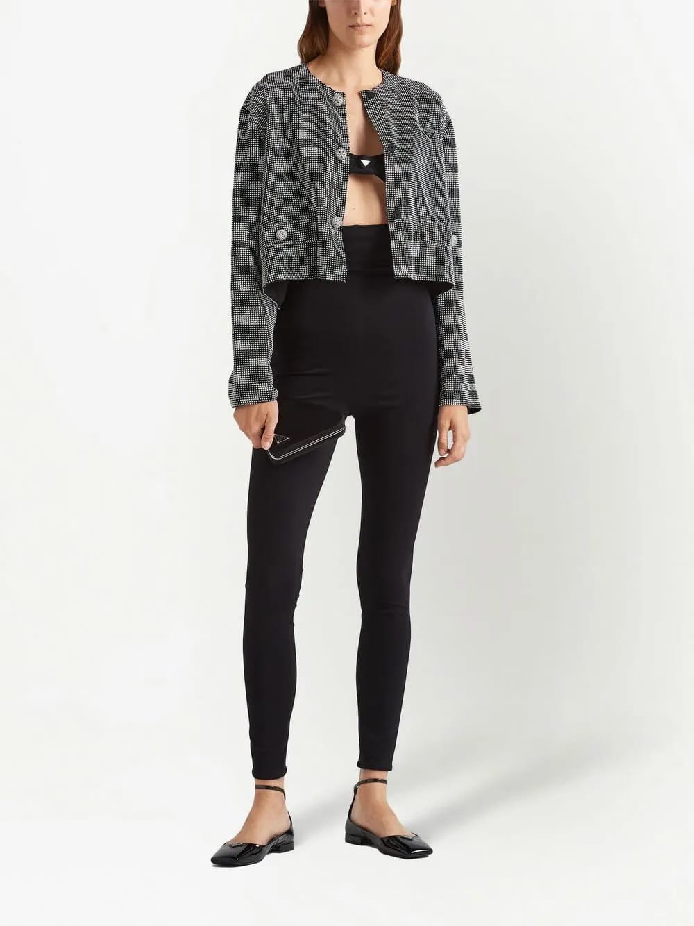 rhinestone-encrusted mesh jacket