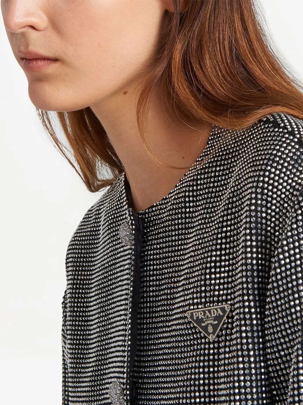 rhinestone-encrusted mesh jacket
