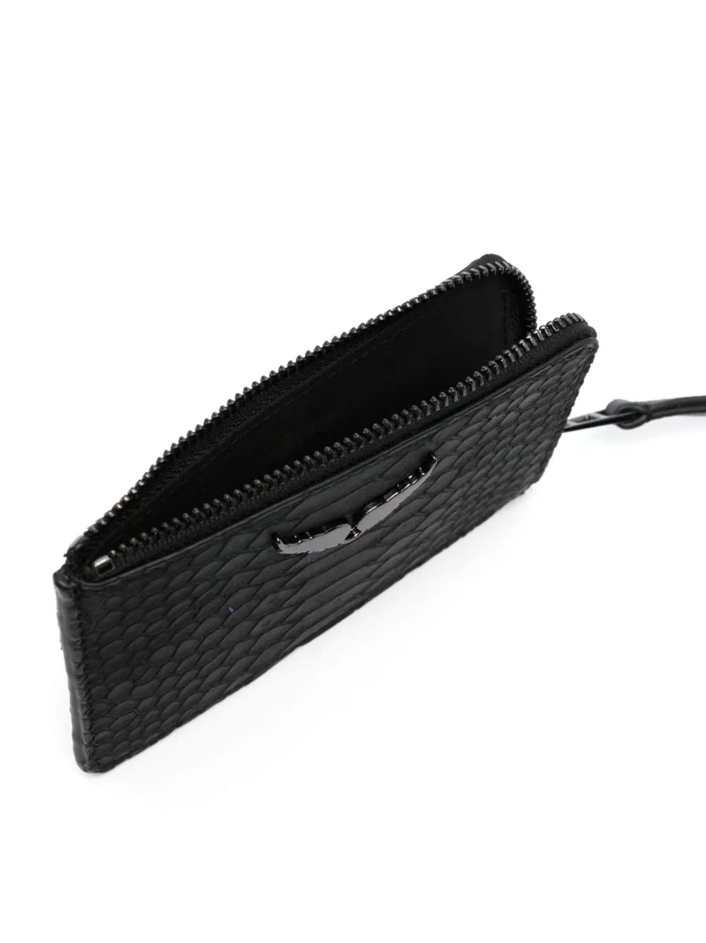 logo-plaque leather purse