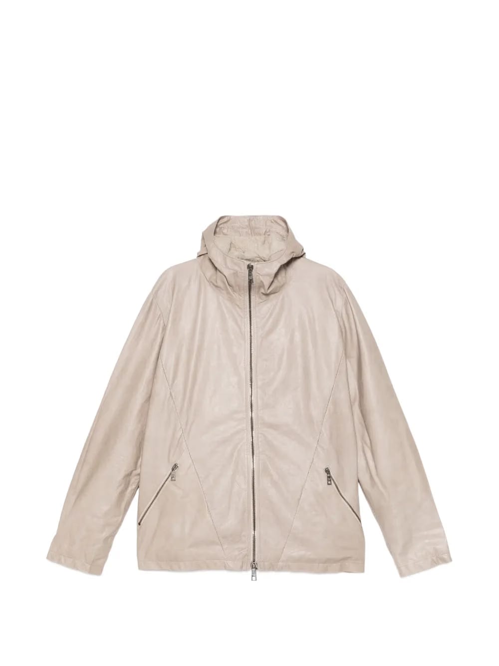 leather hooded jacket