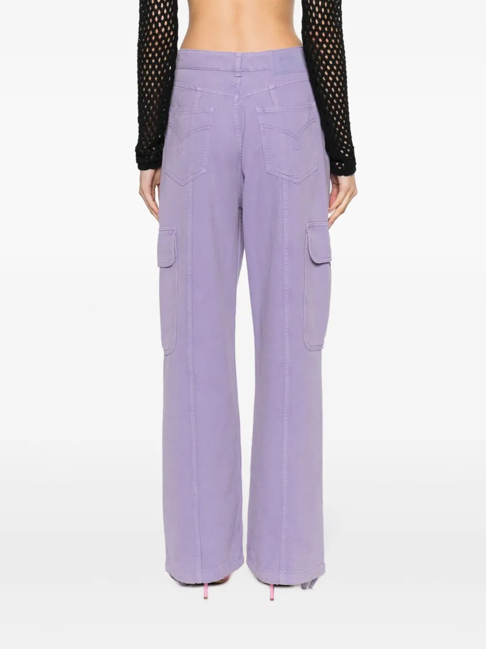 logo-patch cotton cargo trousers