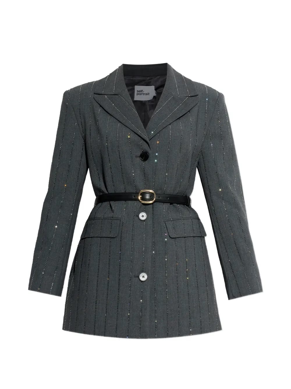 rhinestone-embellished belted blazer